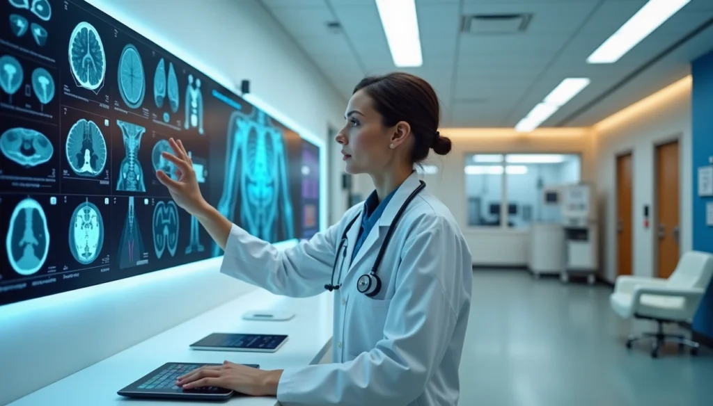 AI in Healthcare, A Female Doctor Using AI