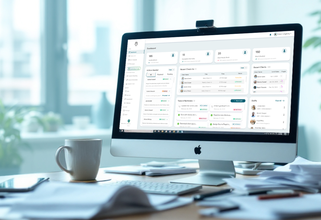 Advanced clinical intelligence interface showing multi-omic data patterns to help medical practices transition from data entry to strategic health architecture.