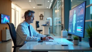 Doctor using HolistiCare Clinical Intelligence for 2026 longevity planning.