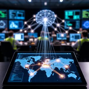 A high-tech "Mission Control" center.