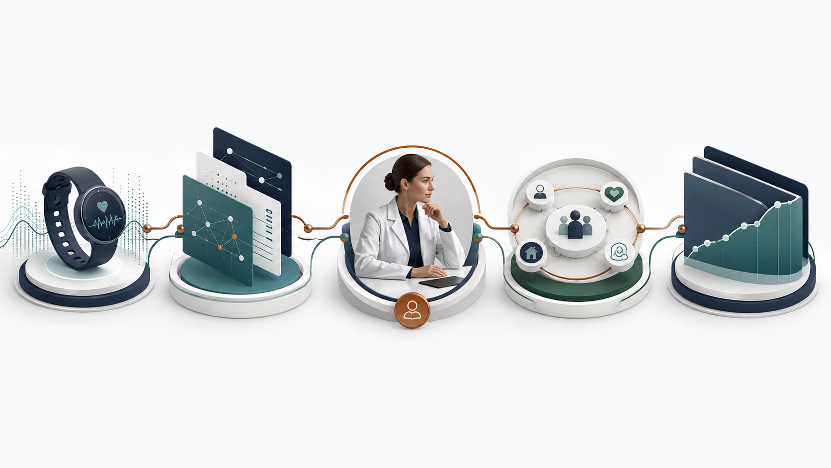 Five-step input-to-outcome service path for longevity clinic leaders.