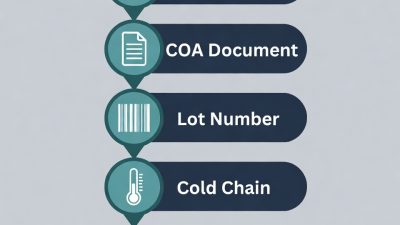 Peptide vendor vetting checklist diagram showing five core verification categories — GMP, COA, CAPA, traceability, cold chain